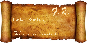 Fodor Regina névjegykártya